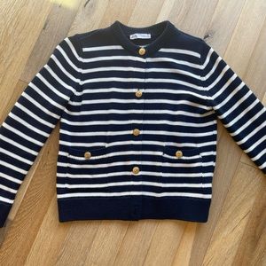 Zara navy/white striped cardigan